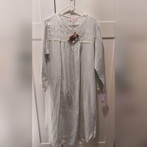 Oscar de la Renta Vintage Lt Blue Trim Embellishment Nightgown sz L